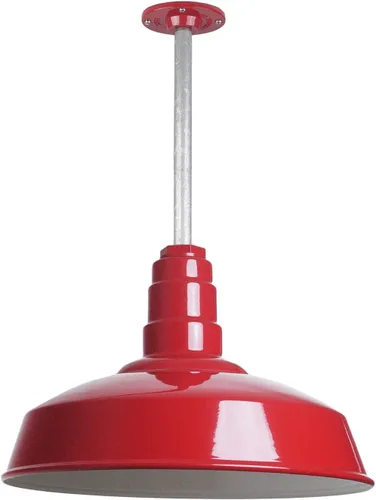 Miniatura 13 de Steel Lighting Co. Carson Barn Light Colgante montado en el techo Cúpula de 16 pulgadas Cable negro Luz de acero de estilo industrial