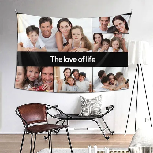 Miniatura 9 de Nsipan Tapiz personalizado para subir imágenes, texto fotográfico, decoración de pared, colección de collage de dormitorio, decoración