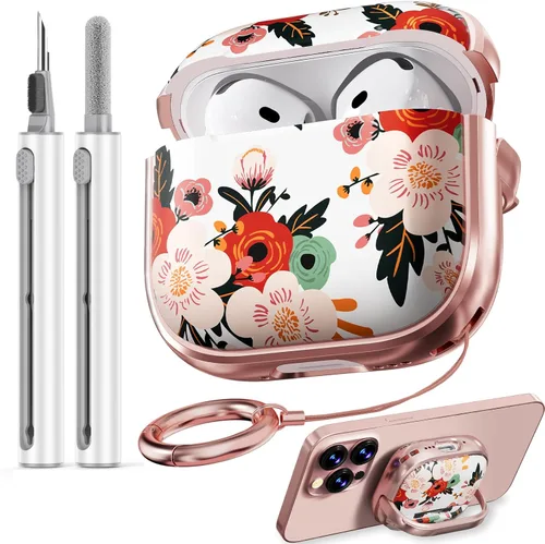 Miniatura 13 de Inesore Funda para AirPods Pro 3 2025 con cerradura, funda transparente floral para mujeres, compatible con Apple Airpods Pro de 3ª