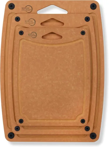 Miniatura 5 de Mercer Culinary Tabla de cortar compuesta de 14 9/16" x 10 13/16", con pies antideslizantes y ranura para jugo, mediana Marrón con patas