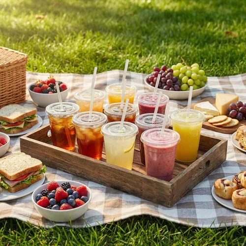Miniatura 7 de Astomi Vasos de plástico desechables de 10 onzas, tazas de café helado transparentes con tapas y pajitas, vasos de plástico resistentes y seguros