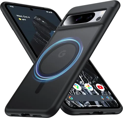 Miniatura 12 de Funda para Google Pixel 8 Pro con MagSafe [Soporte Ajustable][Carga Mientras Está de Pie][Militar a Prueba de Golpes] Parachoques de Silicona Suave
