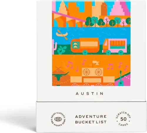 Reach International Outfitters Lista de Aventuras de Austin - 50 Tarjetas para Raspar para Actividades al Aire Libre, Atracciones Turísticas y Guía