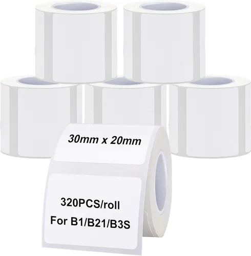 Cintas térmicas para impresora B21/B3S/B1, 1.18 x 0.78 pulgadas, 320 etiquetas/rollo, etiquetas adhesivas multiusos para oficina en casa, oficina,