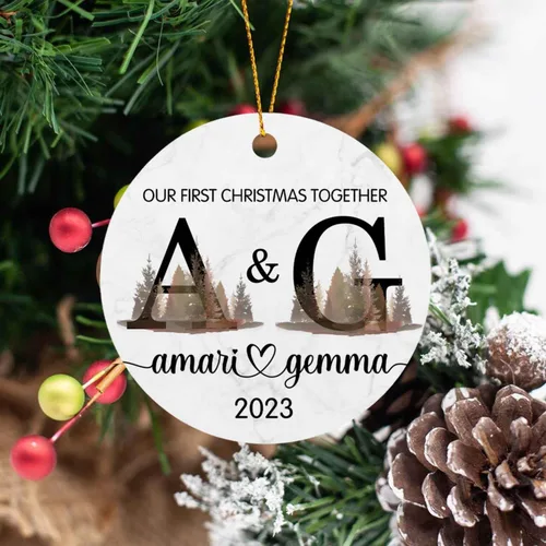 Miniatura 6 de 10 años para parejas casadas, adorno de Navidad personalizado de 10 años de aventura y conteo 2025, regalos para parejas, nuevo matrimonio, adorno