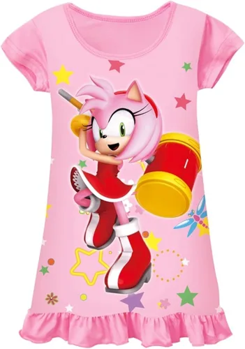 Ermwojgrf Baby Girls Dress Princess Cartoon Casual Dress Short Sleeve Shirtdress Baby Girls Anime Print Dress