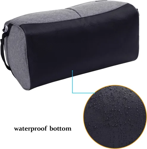 Miniatura 7 de Kuston Bolsa de gimnasio deportiva con compartimento para zapatos y bolsillo húmedo, bolsa de lona para gimnasio para hombres y mujeres, Gris