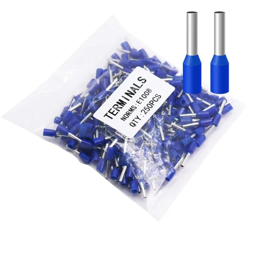 Miniatura 34 de Fidioto AWG12 Casquillos de Alambre Terminales, juego de 250 piezas AWG12 Conector de Terminal de Alambre con Pin Aislado para Terminales de Punta