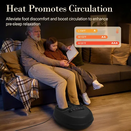 Miniatura 5 de CuPiLo Masajeador de Pies con Calor, Masajeador Shiatsu con Control Remoto, Máquina de Masaje de Pies con Compresión Ajustable para Alivio del Dolor