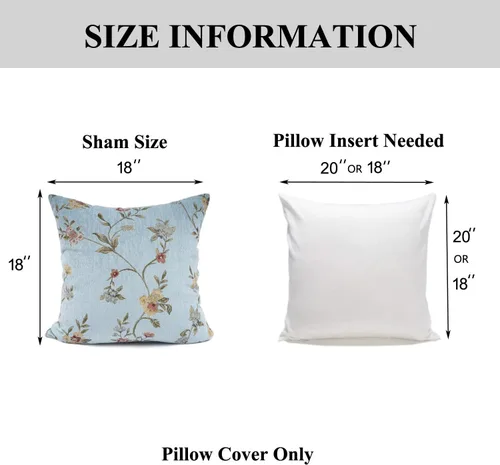 Miniatura 6 de Fundas de almohada YOUR SMILE con diseño cuadrado y floral, 18 x 18 pulgadas