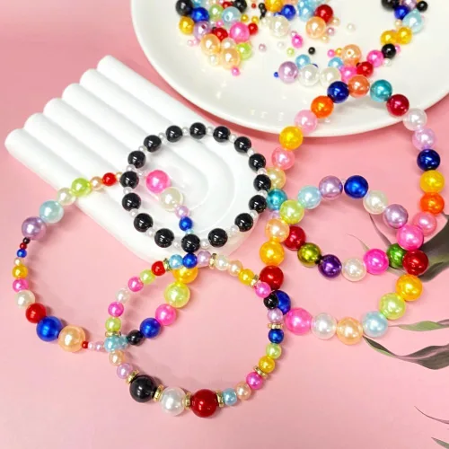 Miniatura 3 de Perlas de cuentas, 4000 piezas de cuentas de perlas de 3 mm redondas para llaveros, pulseras, collares, llaveros, joyería, manualidades, decoración