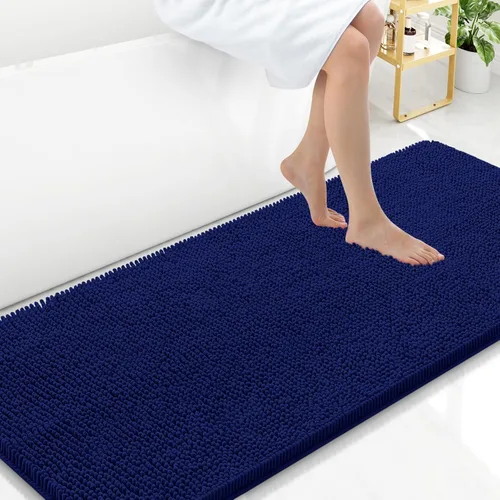 Miniatura 193 de Arotive Alfombras de baño de felpilla extrasuaves y absorbentes, de 24 x 16 pulgadas, lavables a máquina, parte trasera de goma antideslizante