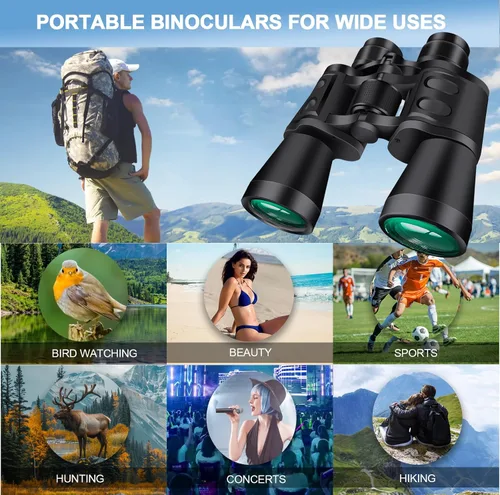 Miniatura 7 de 20X50 Prismáticos para Adultos de Alta Potencia - Gran Vista con Visión Clara Impermeable y Antiempañamiento Prismáticos Ligeros de Enfoque Fácil