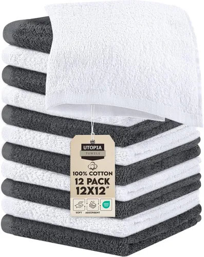 Miniatura 29 de Utopia Towels Juego de paños de algodón 100% hilado en anillo, paños de franela de gama alta, altamente absorbentes y suaves al tacto, paquete