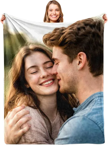 Ships Next Day, Manta para el día de San Valentín, regalos para ella y él, manta personalizada con foto, manta personalizada de franela para