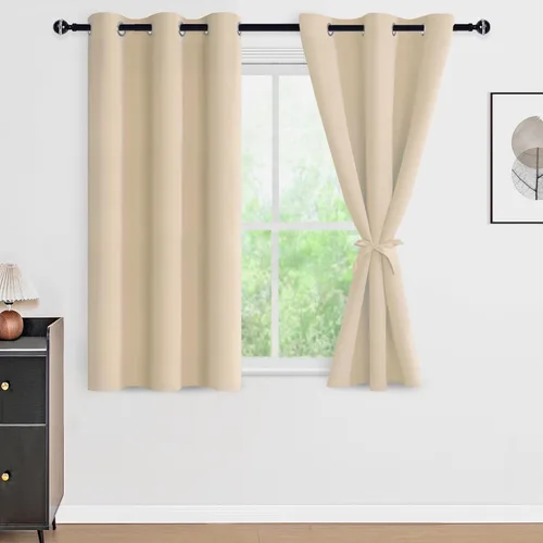 Miniatura 93 de DWCN Cortinas 100% opacas de 84 pulgadas de largo para dormitorio con forro negro, paneles de cortina de ventana de doble capa con aislamiento Azul