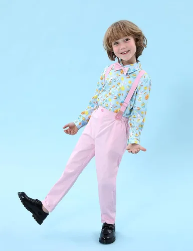 Miniatura 42 de A&J DESIGN Conjunto de ropa formal para niños pequeños con tirantes y tirantes