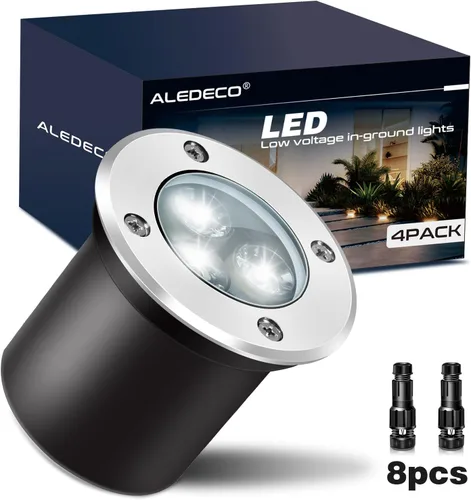 Miniatura 9 de Paquete de 4 luces LED de bajo voltaje de 3 W y 12 V, luz LED de paisaje impermeable IP67 luces de camino para exteriores, focos de árboles