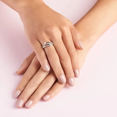 Miniatura 6 de Pandora Anillo de flecha envolvente, anillo de plata de ley para mujer, anillo apilable, regalo para ella, plata de ley con circonita cúbica
