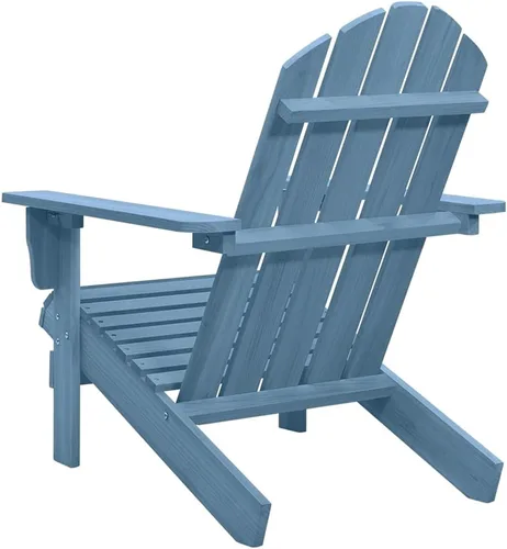 Miniatura 5 de Blue Adirondack Chair for Outdoor Relaxation, Solid Fir Wood, Ergonomic Design, Comfortable Patio Seating Natural