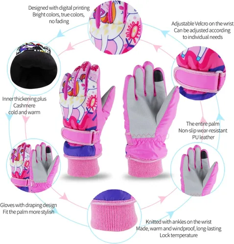 Miniatura 106 de Guantes de nieve para hombre y mujer, impermeables, para invierno, cálidos, para esquí, snowboard, guantes para mujer