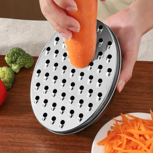 Miniatura 3 de Rallador de queso de acero inoxidable con recipiente de almacenamiento hermético, rallador de caja para cocina, triturador para parmesano, queso