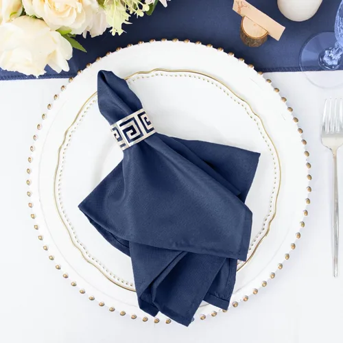Miniatura 5 de 60 servilletas de poliéster azul marino de 17 pulgadas para boda, fiesta, recepción, catering, eventos, restaurante, cocina, hogar