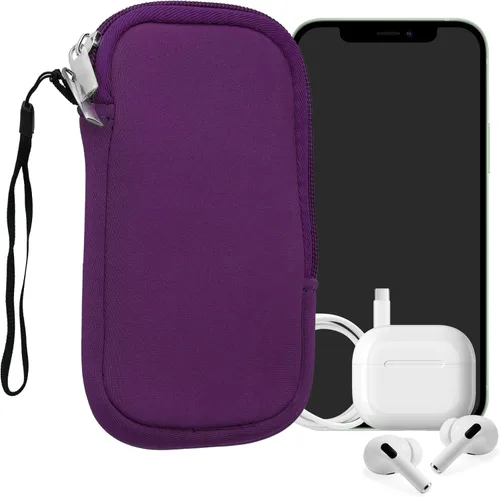 Miniatura 55 de kwmobile Funda universal para teléfono tamaño XS - 3,5/4 pulgadas - Funda de neopreno para teléfono inteligente con cremallera - Funda impermeable