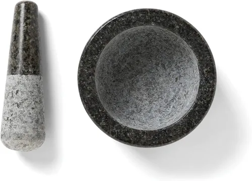 Miniatura 2 de Fox Run mortero y pilón de granito, diámetro de 4.75 pulgadas, negro y gris