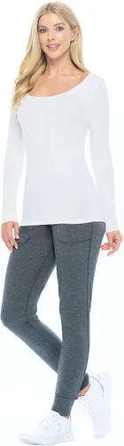 Miniatura 3 de Natural Uniforms Camiseta de manga larga extra ancha con cuello redondo para mujer