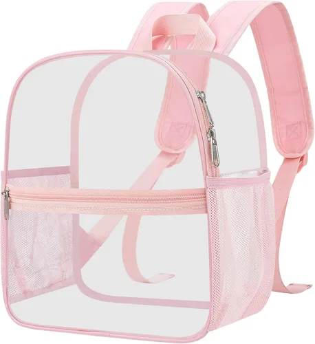 Miniatura 11 de Mochila Transparente Oraben para Eventos de Estadio Mochila Transparente para Estadio 12x6x12, Rosa, Pequeño