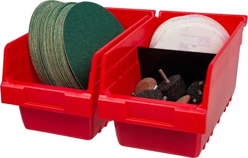 Miniatura 7 de Akro-Mils 30090 ShelfMax - Caja de almacenamiento de plástico, (12 x 6 x 6 pulgadas), color rojo, (paquete de 10)