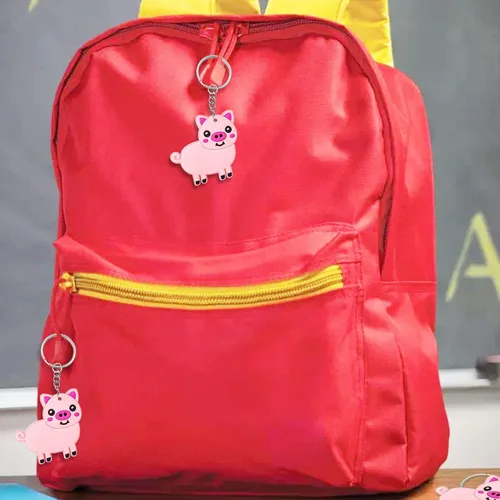 Miniatura 5 de Paquete de 60 recuerdos de fiesta de animales con 20 llaveros de cerdo, 20 etiquetas, 20 bolsas para amantes de los animales de granja, baby shower