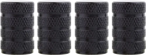 TOMALL Tapas de vástago de válvula de neumático estilo redondo negro para SUV todo terreno, cubierta antipolvo