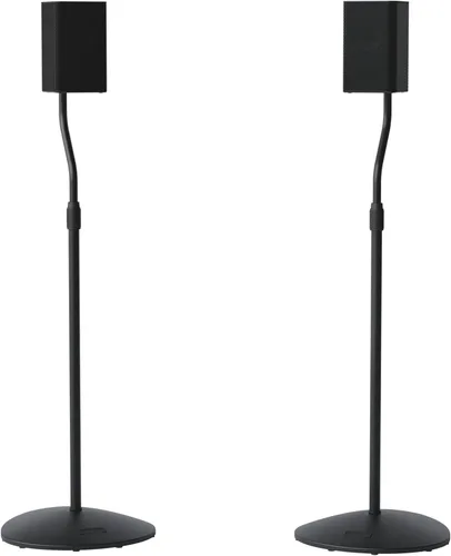 SANUS Par de soportes para altavoces de satélite y estantería de hasta 3.5 libras - Ajuste de altura de 10 pulgadas - Incluye soporte en forma de L