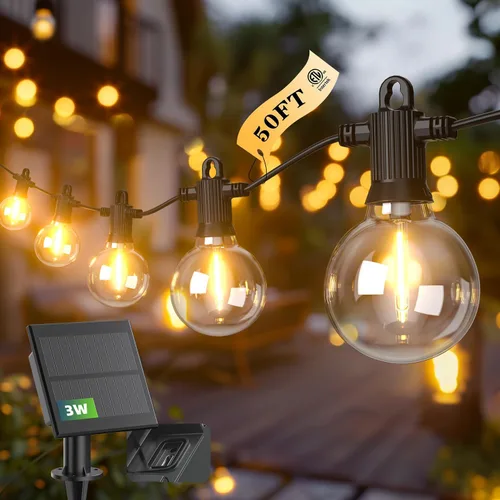 Miniatura 16 de Kawaya Tira de luces LED de 240 pies para exteriores, impermeable, regulable, G40, globo G40, iluminación para exteriores con 120 + 4 bombillas