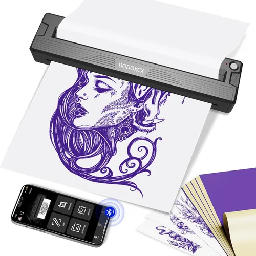 Máquina impresora de plantillas de tatuajes, impresora Bluetooth inalámbrica térmica portátil mejorada 2026 para artistas de tatuajes y