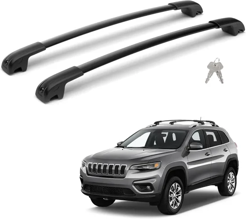300 libras Barras transversales de techo con seguro compatibles con Jeep Cherokee 2014-2023, barra cruzada de aluminio resistente para equipaje,