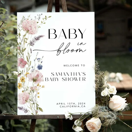 Miniatura 8 de Letrero de bienvenida para baby shower, letrero personalizado para baby shower, lazo azul, 18 x 27 pulgadas, plástico