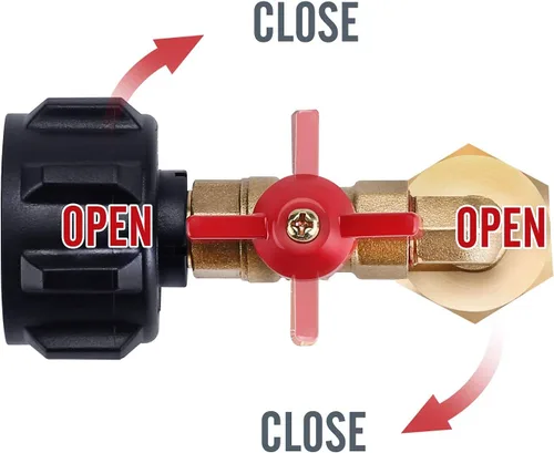 Miniatura 6 de WADEO Adaptador de recarga de propano, adaptador de tanque de propano con válvula de control de encendido/apagado para tanques de 1 libra, llena