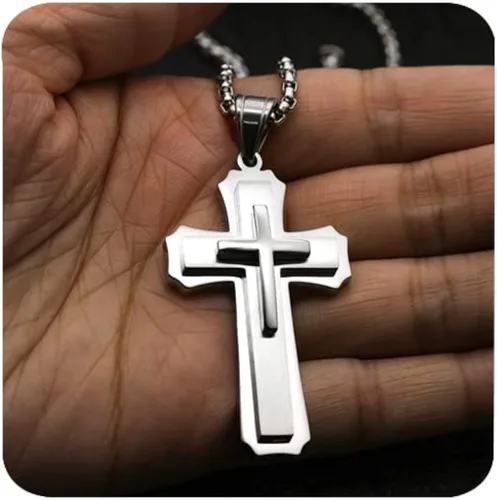 Miniatura 9 de Cross necklace for men Christian gifts for women,silver necklaces for teen girls chain mens religious essentials fear of god jewelry men's stainless