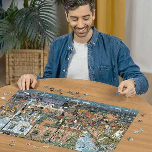 Miniatura 3 de Ravensburger - Riverside Town - Rompecabezas de 1000 piezas - Pintoresco pueblo en el agua - Escena vibrante y rústica de antaño - Enmarcable