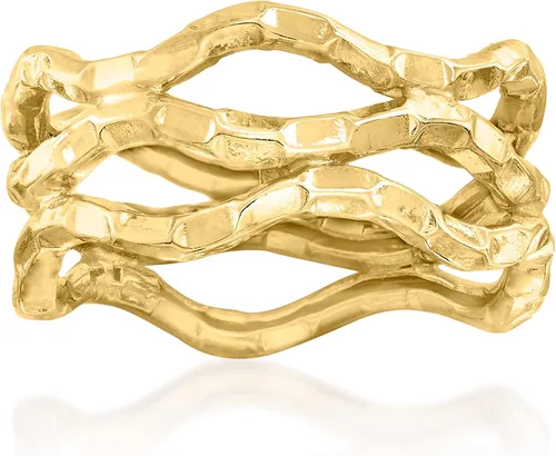 Ross-Simons Anillo de espacio abierto ondulado de oro amarillo de 14 quilates. Talla 5, Oro, no conocido