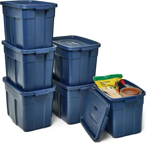 Miniatura 13 de Rubbermaid Roughneck Bolsa de variedad - Hecho en los EE. UU. Color índigo oscuro metálico, resistente contenedor de almacenamiento apilable