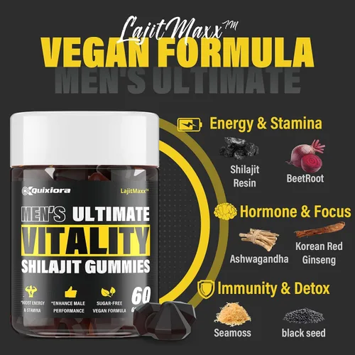 Miniatura 5 de Shilajit - Gomitas para hombres Shilajit para hombres – Más de 85 minerales traza y ácido fúlvico Suplemento Shilajit 60 gomitas