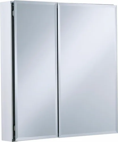 Kohler CB-CLC2526FS Botiquín de baño con espejo, puertas de espejo biseladas, estantes ajustables, borde biselado rectangular, 25 pulgadas de ancho