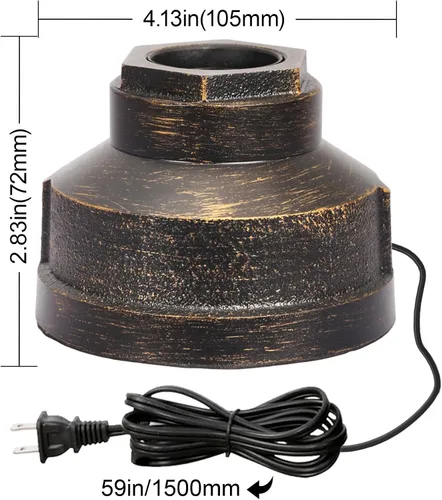 Miniatura 4 de Base de lámpara de mesa pequeña con control táctil, luz táctil industrial, base de bombilla Edison vintage, regulable para mesita de noche, luz