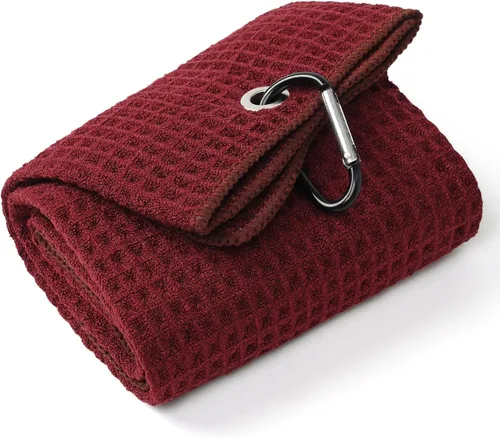 Miniatura 9 de Mile High Life Premium Waffle-Weave Golf Towel 16" X 24" Extra Absorbent & Quick-Dry Ultra-Soft Microfiber Carabiner Clip Multi