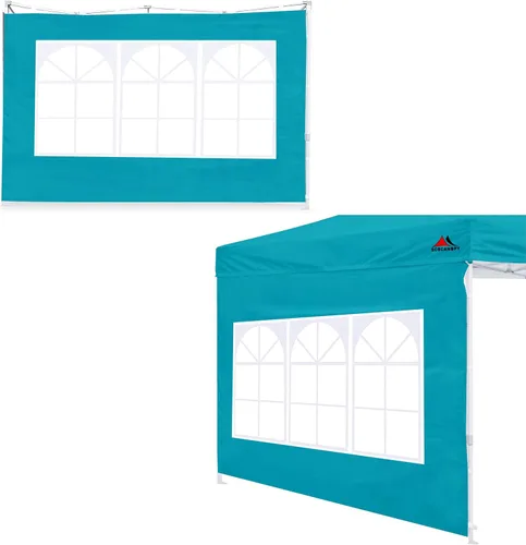 Miniatura 13 de Scocanopy Pared lateral con ventana para estructura de toldo de 10 x 10 pies, 2 paquetes solo de pared solar, beige Turquesa