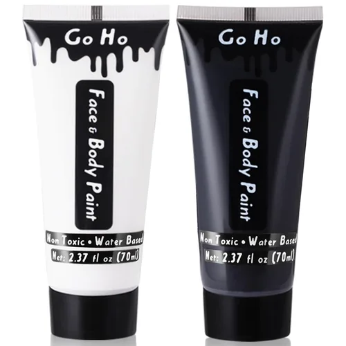 Miniatura 27 de Go Ho Pintura corporal roja lavable (2.37 oz/pieza), pintura facial crema a base de agua, pintura corporal roja de nariz de diablo/payaso para Rojo